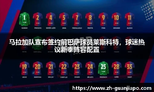 马拉加队宣布签约前巴萨球员莱斯科特，球迷热议新季阵容配置